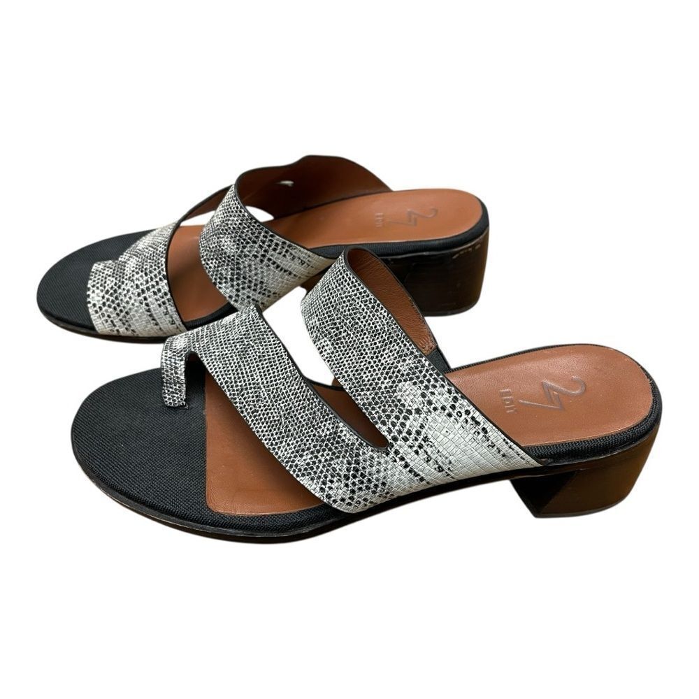 27 Edit Snakeskin Karyl2 Slide Faux Leather Sandals Size 8 Open Toe Slip On